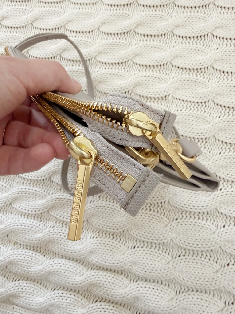 Danger Dover Neutral Beige Crossbody Clutch with Gold Hardware - Picture 7 of 7